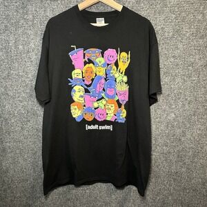 Adult‎ Swim Carl's Jr Hardees Employee Only Promo Black T-Shirt Men's XL